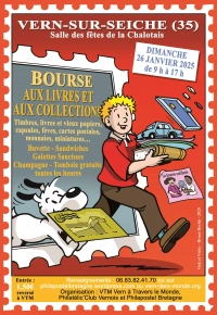 AFFICHE / CARTE POSTALE A LA BOURSE AUX LIVRES ET AUX COLLECTIONS - VERN-SUR-SEICHE (35) 13